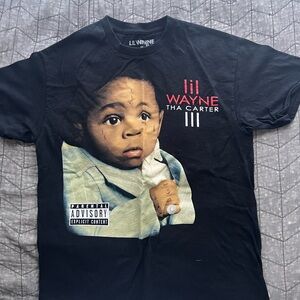 Spencer's Black Graphic Tee with Lil Wayne Design